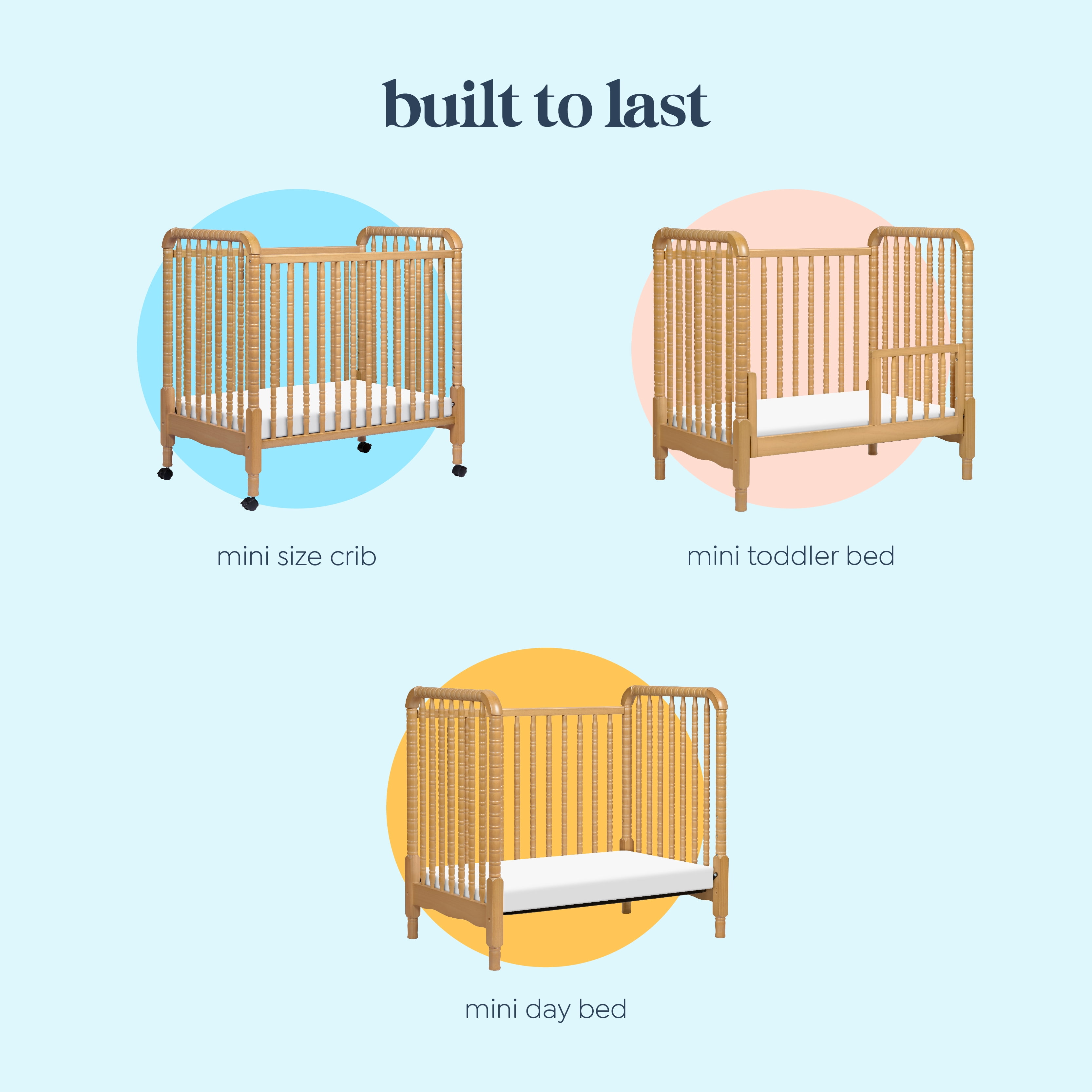 DaVinci Jenny Lind 3 in 1 Convertible Mini Crib in Honey
