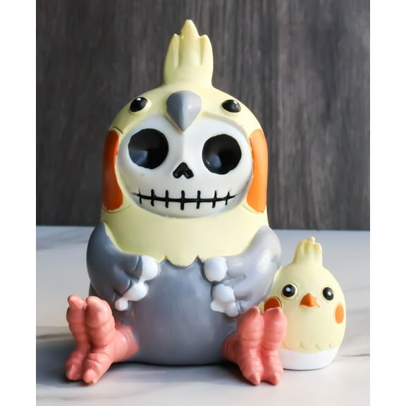 Furrybones Cheeky The Chicken Hen With Chick In Egg Skeleton Furry Bone Figurine