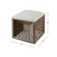 thumbnail image 3 of Uttermost Jia Coastal Wood and Fabric Ottoman in White/Woodtone, 3 of 6