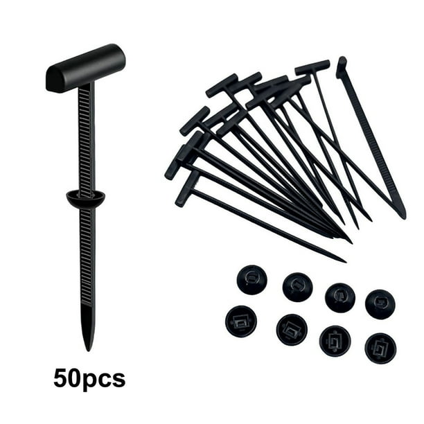 50 unidades de bridas de nylon tipo T de 9 cm y 22 lb para cableado de automóviles y hogar