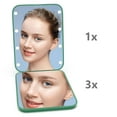 thumbnail image 5 of Pocket Mirror, 1X/3X Magnification LED Compact Travel Makeup Mirror with Light for Purse, 2-Sided, Portable, Folding, Handheld, Small Lighted Mirror for Gift, Black, 5 of 6