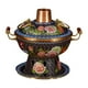 thumbnail image 1 of Shabu Shabu Hotpot Copper Hot Pot, resistente, utensilios de cocina, olla de beijing, olla caliente cloisonne para reunir restaurante hotel Azul, 1 of 9
