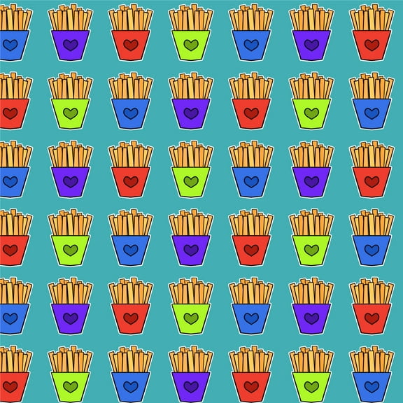 Colorful French Fries Pattern Premium Roll Gift Wrap Wrapping Paper