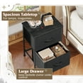 thumbnail image 4 of GALAXHERO Nightstand with 2 Drawers, Small Dresser for Closet, End Table with Fabric Bin, Bedside Table for Bedroom, Entryway, College Dorm, Charcoal Black, 4 of 7