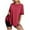 Red, variant on Qingpeng Women's Oversized T Shirts Tees Half Sleeve Crew Neck Casual Loose Tops