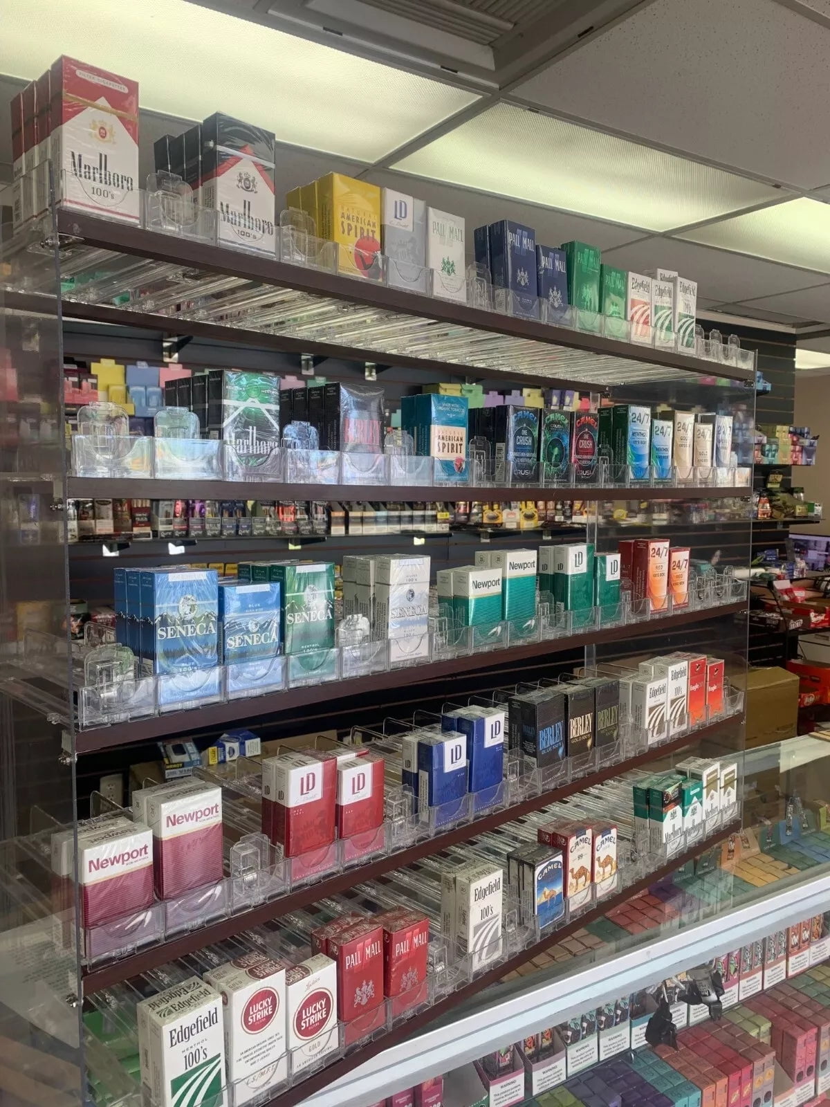 NEW 990  Cigarette Box Display Case Push Tray Commercial Retail Tobacco Auto Feed Showcase