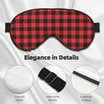 thumbnail image 4 of Goofa Buffalo Plaid Red Black Printed Sleep Eye Mask for Men Women, Zero Eye Pressure Sleeping Mask, Light Blocking Night Blindfold, Soft Eye Shade Cover, 4 of 7