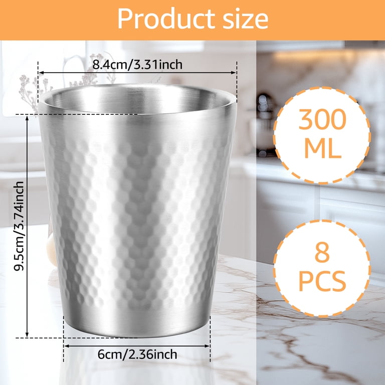 Ihvewuo Double-Wall Stainless Steel Cups, 8-Pack 10 oz photo 5