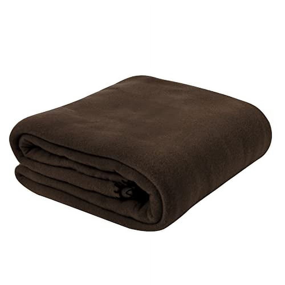 24 Pack of Bulk Wholesale 80"L x 60"W Solid Color Fleece Throw Blankets for Fall, Winter, Spring, Summer, Men, Women, Children, Homeless, Charity Donation Drives in Brown