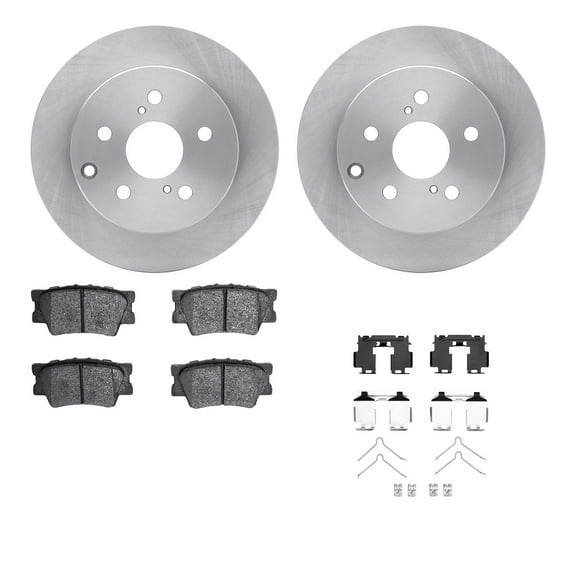 Dynamic Friction Company Rear Brake Rotors with 5000 Advanced Brake Pads includes Hardware 6512-76665