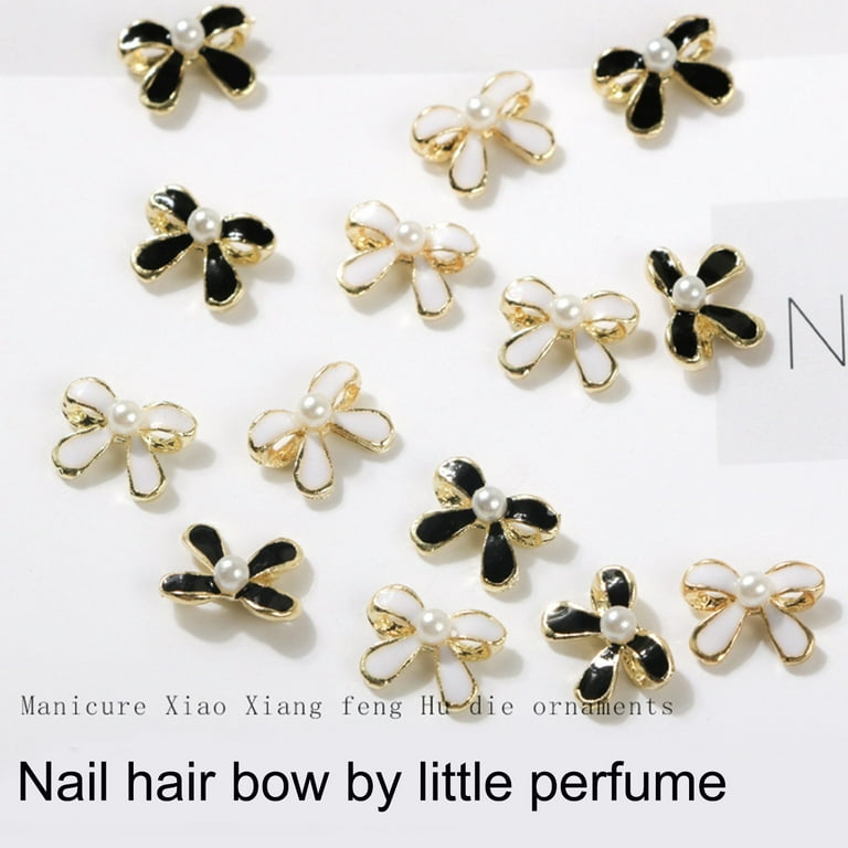 Hesroicy 10Pcs Nail Ornaments Unique Shape Faux Pearl Design Vibrant Color  Amazing Visual Effect 3D Bow-knot Nail Charms Ornaments Jewelry Manicure  for Nail Salon 