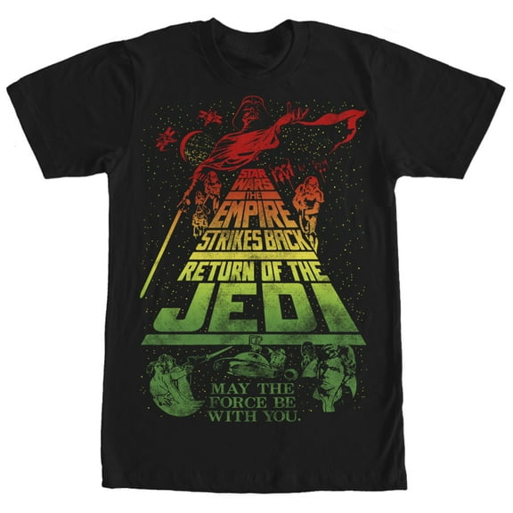 Men's Star Wars Title Collage Graphic Tee Black X Large
