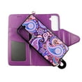 thumbnail image 3 of Case For Samsung Galaxy S21 6.2 2021 Detachable Magnetic Wallet Pu Leather Cover Flap Closure Snap-on Book Style Cases Cash Pocket with Card Slots Holder Wrist Strap 2 in 1 Folio Purple Paisley, 3 of 3