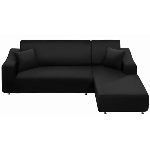 Funda de sofá NAISI en forma de L de 2 piezas con fundas de almohada para 3 plazas
