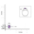 thumbnail image 4 of ANGARA Natural Classic Oval Amethyst Halo Ring with Diamond Accents in 14K White Gold for Women (Size-6x4mm) | February Birthstone, Anniversary, Jewelry Gift for Women | Natural Amethyst Ring, 4 of 8