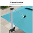 thumbnail image 4 of PURPLE LEAF 9 x 12FT Deluxe Rectangular Patio Umbrella, Large Offset Cantilever Umbrella with 360° Rotation, Turquoise Blue, 4 of 16