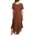 thumbnail image 2 of Sakkas Helena Embroidered Nightgown / Women Sleepwear with Eyelet Sleeves - Chocolate - One Size Regular, 2 of 5