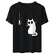thumbnail image 4 of Camiseta de manga corta con estampado de animales y cuello redondo suelto a la moda de verano para mujer Pompotops hfajkhk134435, 4 of 7