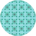 thumbnail image 1 of Ahgly Company Machine Washable Indoor Round Transitional Turquoise Green Area Rugs, 4' Round, 1 of 1