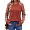 thumbnail image 3 of SPROUTOP Color Block Sweatshirts for Women Raglan Long Sleeve Shirts Casual Crewneck Printed Pullover Tunic Tops, 3 of 11