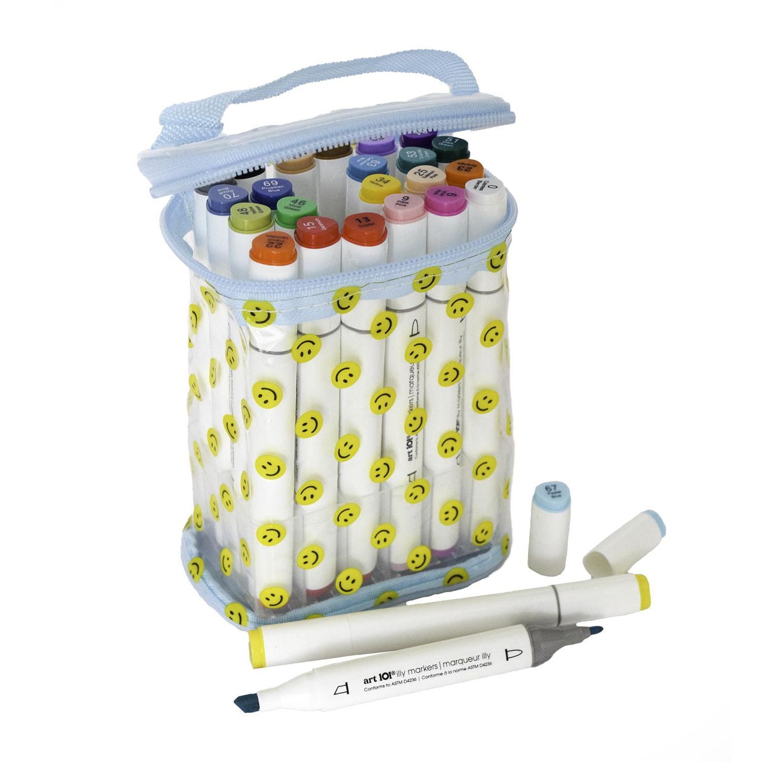 Art 101 Illy Marker Bag, Smiley Face Edition with 24 Pieces