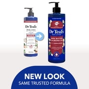 Dr Teal’s Shea Butter & Almond Oil Body Lotion, Hydrating Lotion with Sandalwood, 24 Hour Moisture, 18 fl oz