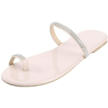 

Inkach Womens Glitter Bling Fancy Slide Flat Low Wedge Casual Fashion Sandals Shoes