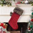 thumbnail image 4 of Holiday time Cable Knit Stocking,21 inch,red colour, 4 of 4
