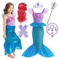 thumbnail image 2 of Vestido de fiesta de cumpleaños de sirena para niña, disfraz de sirena, trajes de Cosplay de Anime de carnaval, disfraz de fantasía para niños de 2 a 10 años, 2 of 5