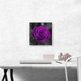 thumbnail image 2 of ARTCANVAS Purple Rose Flower In Garden Canvas Art Print - Size: 12" x 12" (0.75" Deep), 2 of 9