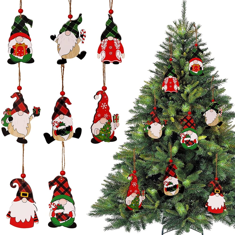 45 Pieces Blulu Wooden Cutouts Christmas Ornaments Hanging Ornaments Various Patterns for Holiday Decoration and DIY Craft Making 