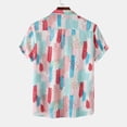 thumbnail image 4 of Chemises pour Hommes Col Rabattu Imprimé Manches Courtes Chemise Boutonnée Blouse, 4 of 8