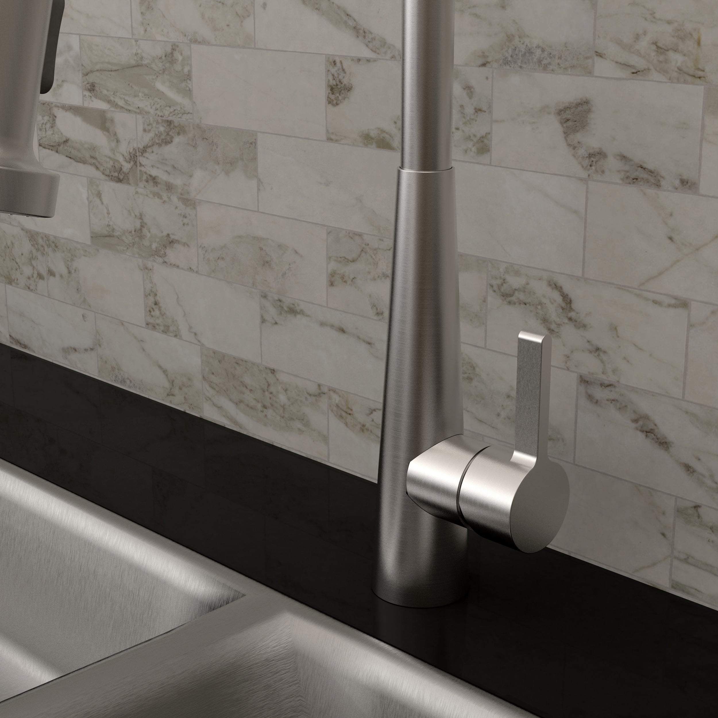 Belanger SIN78CSS Single Handle Pull-Down Kitchen Faucet with Zero-Weight and AutoRetrac Technology, Stainless Steel