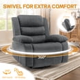 thumbnail image 3 of YSICK Fauteuil Inclinable Pivotant à Bascule pour Adultes, Surdimensionné pour Salon, Gris, 3 of 7