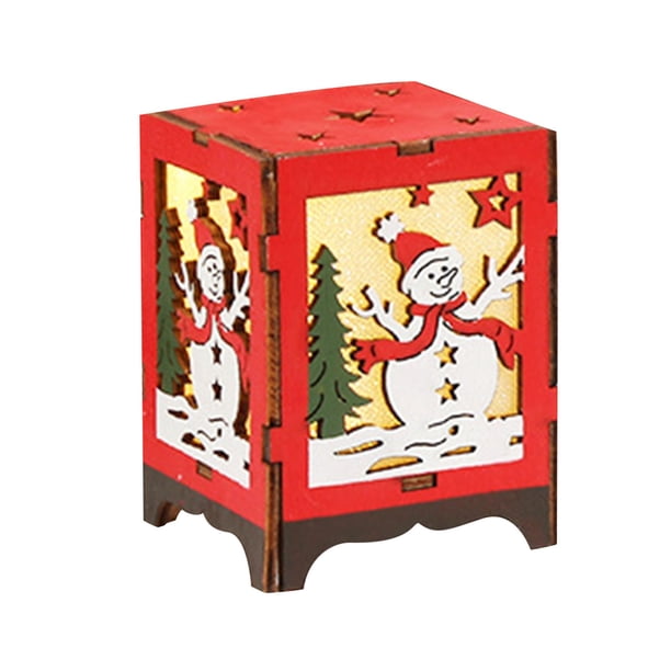 Fiudx Colgante de Trineo Navideño, Diseño Artesanal de Madera, Luz Led, Decoración Festiva para El Hogar, Adorno para Árbol, Fácil de Colgar, Diseño Navideño, Tamaño 9,5 X 7 Cm