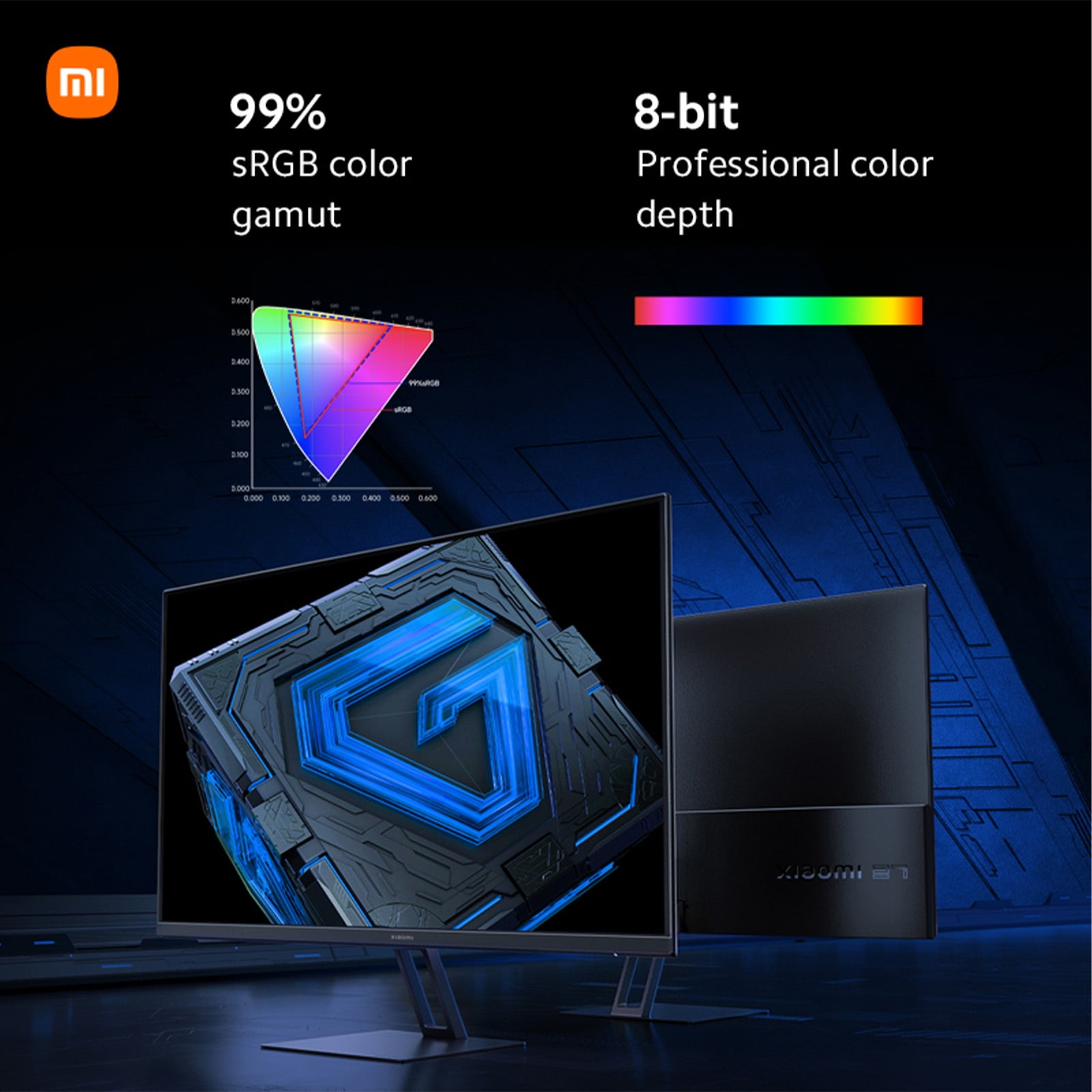Xiaomi Gaming Monitor 27-inch 165Hz 1ms, FHD (1920 × 1080), IPS HDR10* FreeSync Premium, 99% sRGB, TUV Low Blue Light Desktop, Computer Screen Monitor