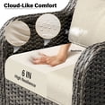 thumbnail image 4 of MeetLeisure 5 Piece Wicker Patio Furniture Set, 2 Swivel Rocker Chairs with 2 Ottomans and 1 Side Table, High Back, Deep Seating, Wide Armrest, Thick Cushions for Deck Porch, Beige, 4 of 11