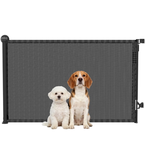 PawHut Barrière Rétractable pour Chien, s'Étend jusqu'à 55 Pouces de Large, Barrière en Maille pour Animal