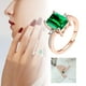 thumbnail image 2 of Anillo de turmalina verde con incrustaciones de oro rosa y piedras preciosas de colores. Anillo abierto ajustable para el dedo índice femenino., 2 of 8