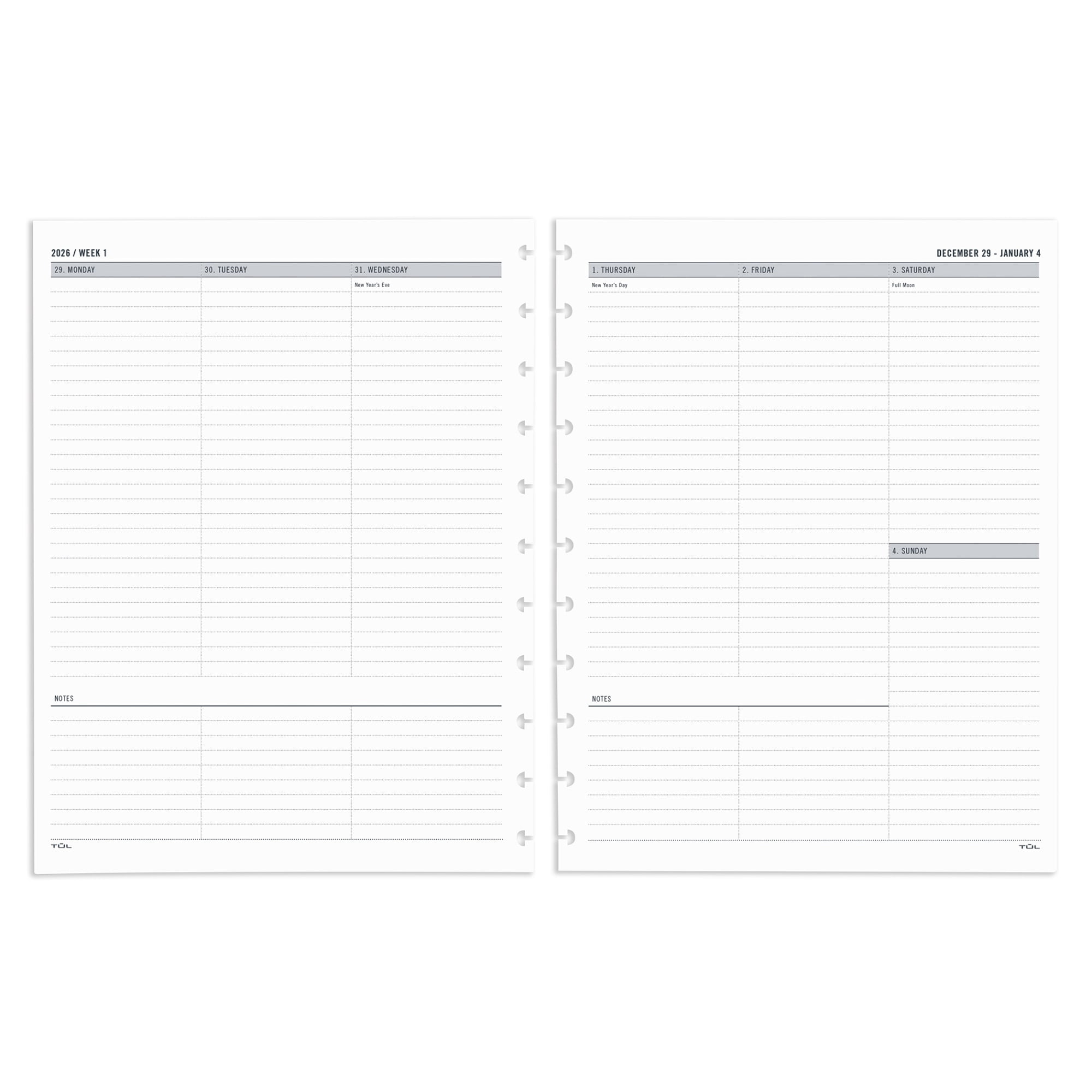 TUL Discbound Monthly Planner Starter Set – Undated, Junior Size, Teal Leather Cover With Pockets & Pen Holder