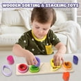 Montessori Toys Gift for 1 2 3 4 Years Old, Wooden Sorting & Stacking ...