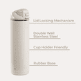 thumbnail image 2 of HydroJug Ease2o Insulated Stainless Steel Water Bottle with Straw & Chug Lid, Leak-Resistant, Cup Holder Friendly – 24oz, Linen, 2 of 7