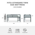 thumbnail image 5 of Dorel Living Milton Traditional Junior Wood Twin Loft Bed in Gray, 5 of 6