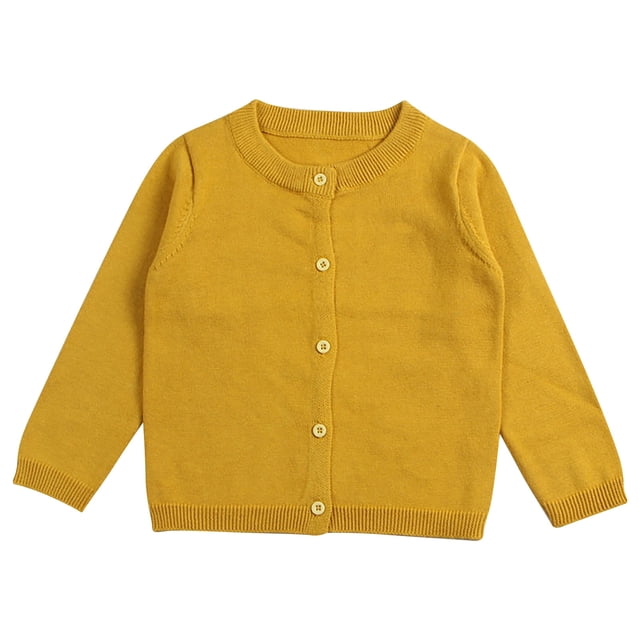 Suéter UMfun para bebé, niña y niño, otoño e invierno, cárdigan de color caramelo, cárdigan pequeño de color liso, suéter para niños, color caqui, 6 años