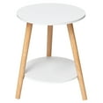 thumbnail image 7 of 2 Tier End Table, HONEIER Side Table with Storage Shelf Small Bedside Table Night Stand for Living Room, Bedroom Entryway, White, 7 of 7