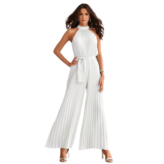 Pleated Jumpsuits For Women Wide Leg Jumpsuits Women Neck Jumpsuit Smocked Jumpsuit Jumpsuit