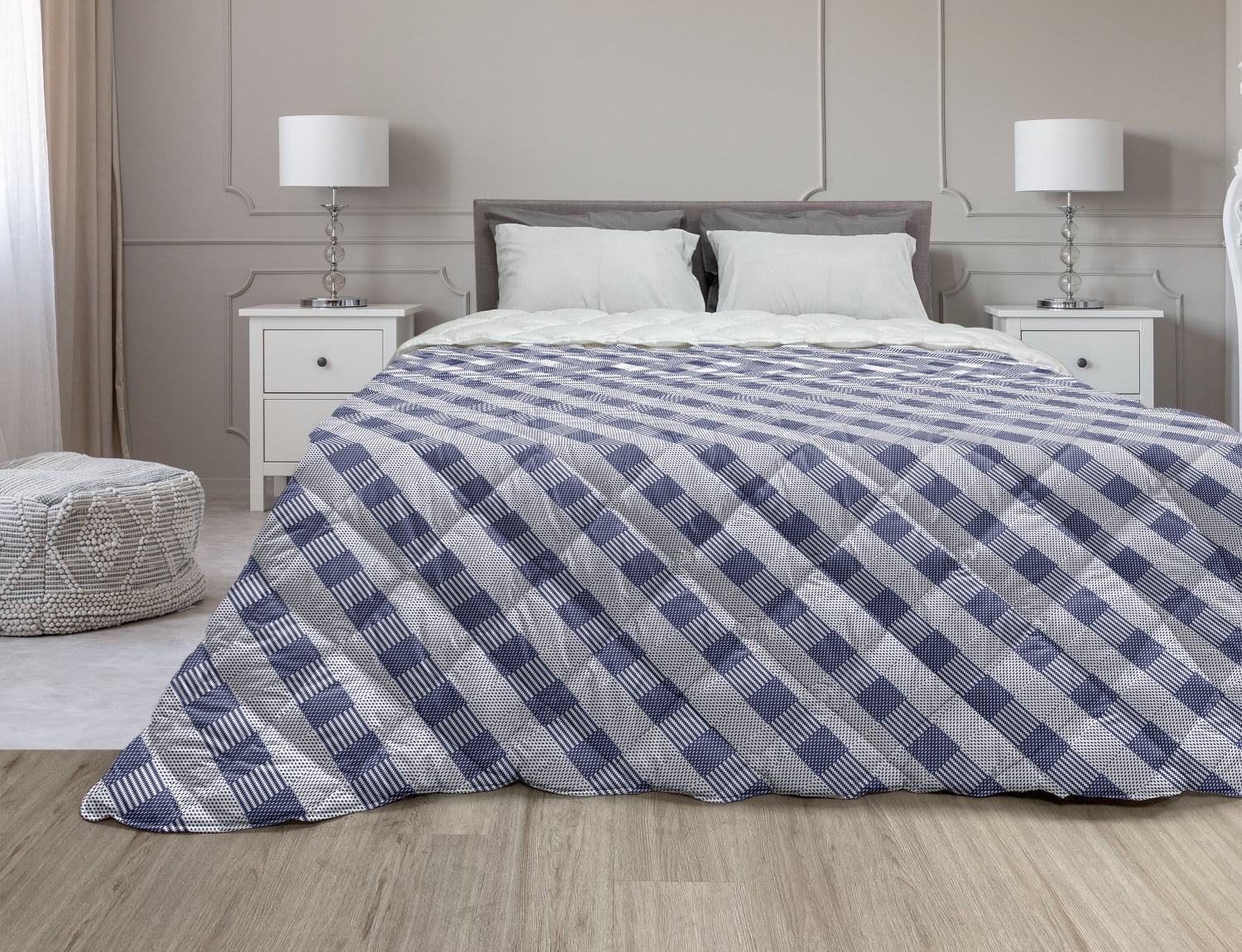 Abstract Down Alternative Comforter, Rhythmic Rising Vertical Stripes ...