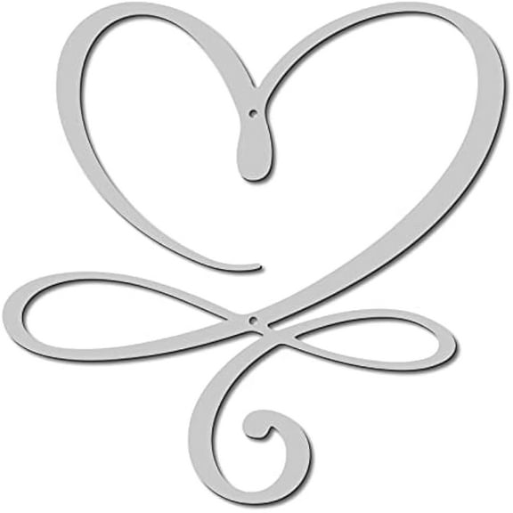 Infinity Heart Metal Wall Art Wall Decor Love Iron Wall Signs Hanging Metal Ornament Sculpture for Balcony Garden Home Living Room Decoration Silver 11.8Inch DIY