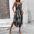 thumbnail image 4 of Ruimatai Women's Casual Sleeveless Dress Printed Side Slit Backless Summer Beach Party Mini Dress Lightweight Comfortable Polyester, 4 of 9