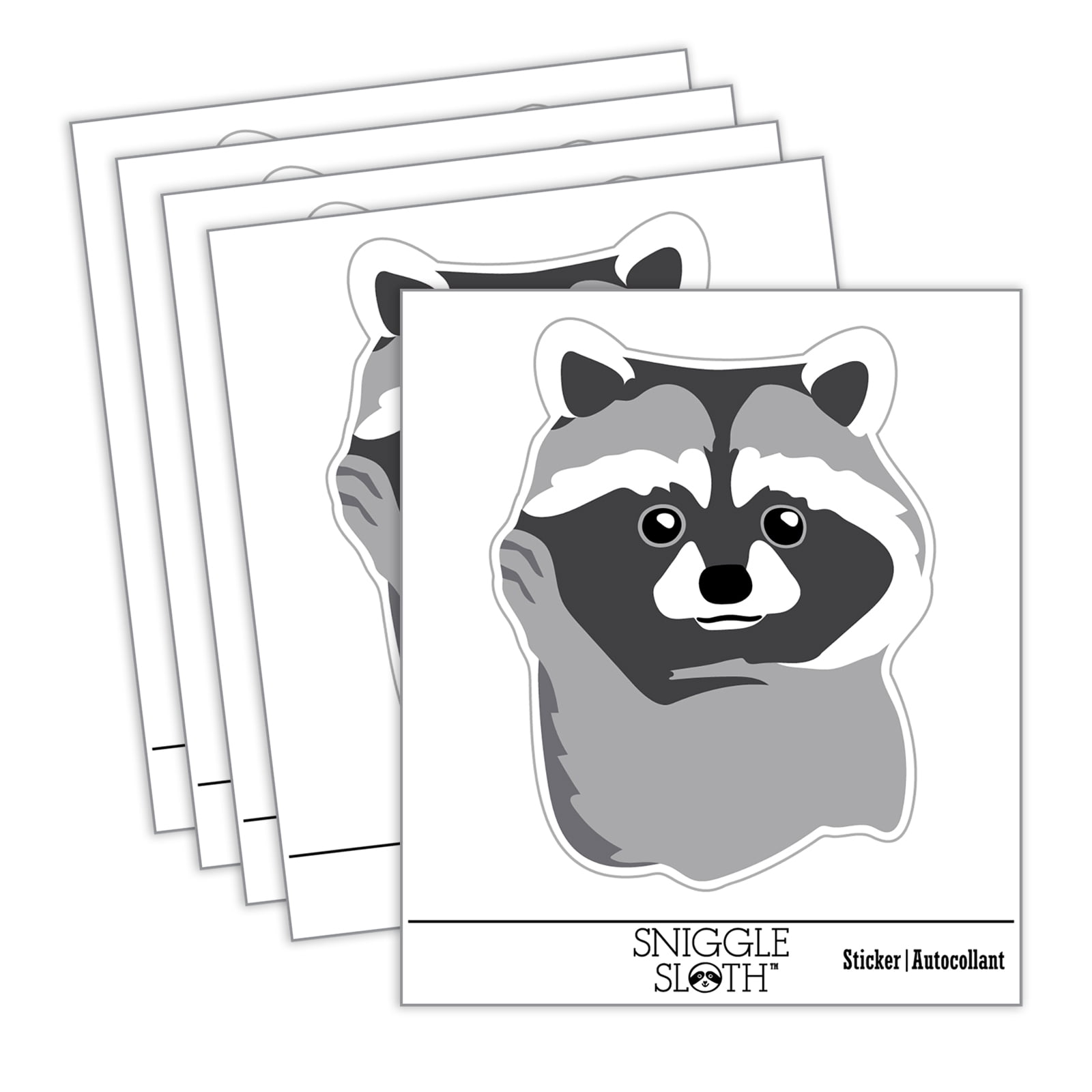 Baby Pocket Raccoon Car Window Bumper Water Bottle Phone Tablet Laptop Waterproof Vinyl Decal Sticker Set 5-Pack - Gloss Finish - 2.0"